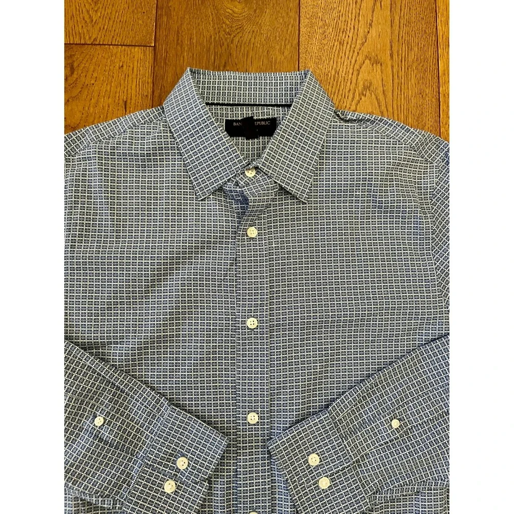 banana republic slim fit dress shirt Slim-Fit Untucked International Shipping Long sleeves Grant Slim-Fit Non-Iron Dress Shirt